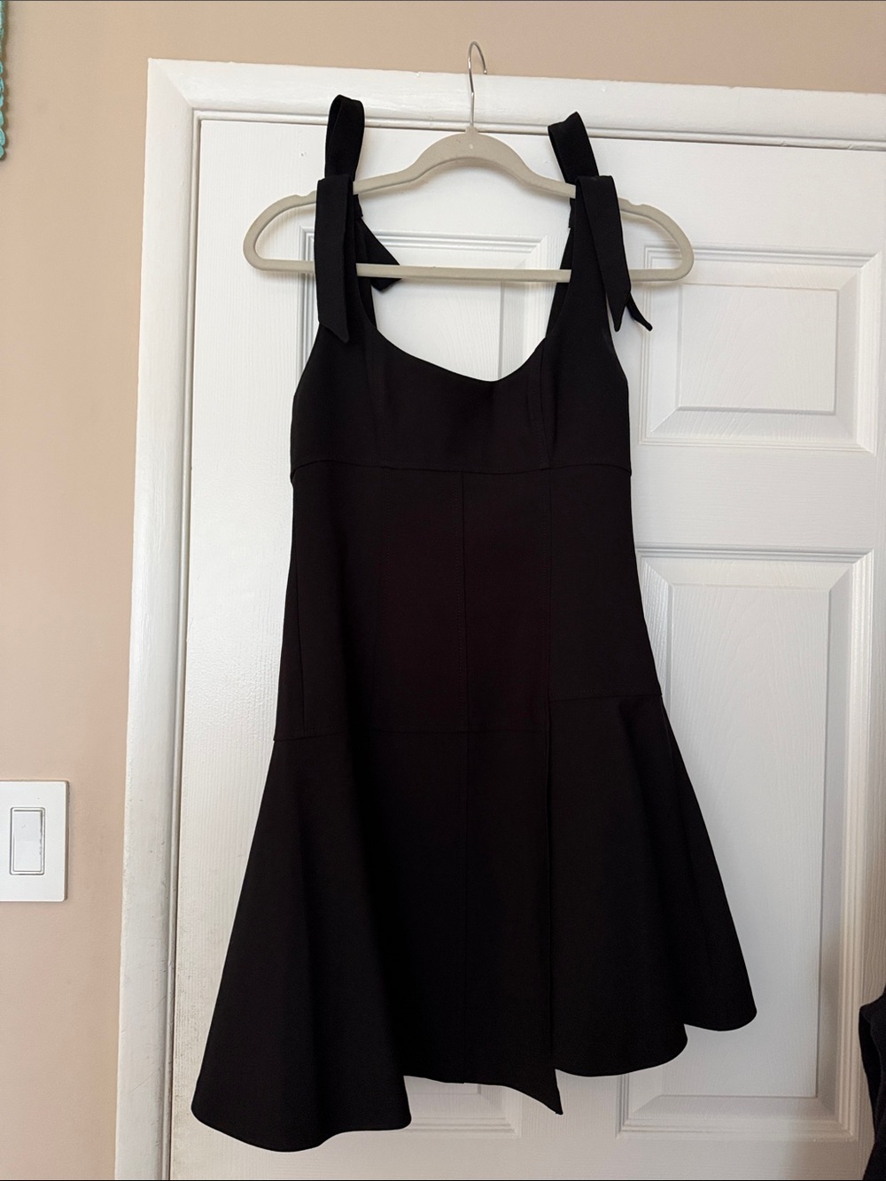 Black Cinq a Sept Tie-Shoulder Flare Dress